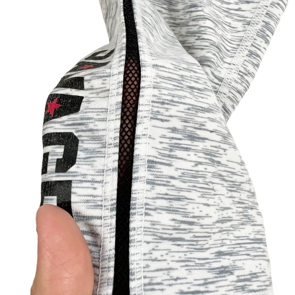 Savage Barbell Heather Grey Workout Gym Athletic Crop Legging Mesh Inset Woman M - Picture 5 of 9